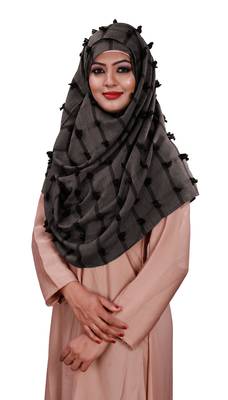  Pom Pom Viscose Cotton Arabian Scarf Hijab For Women 2