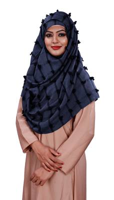 Pom Pom Viscose Cotton Arabian Scarf Hijab For Women 2