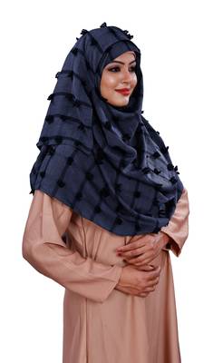 Pom Pom Viscose Cotton Arabian Scarf Hijab For Women 4