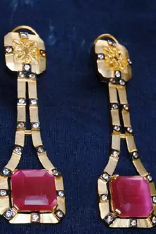 Pink Chalcedony Diamond Dangler Earrings