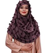 Salmon Color Pom Pom Viscose Cotton Arabian Scarf Hijab For Women