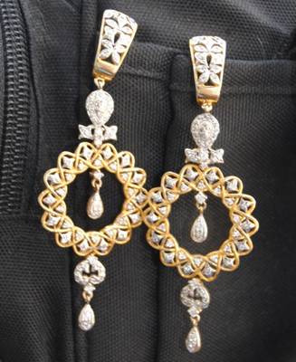 Silver Gold Dangler Earrings 2