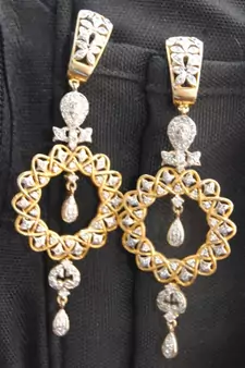 Silver Gold Dangler Earrings