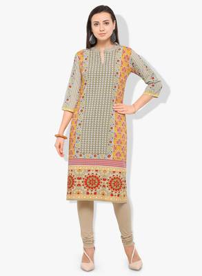 Multicolour Printed Crepe Kurti 1