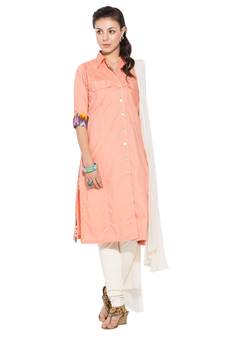 Peach Plain Cotton Salwar