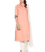 Peach Plain Cotton Salwar
