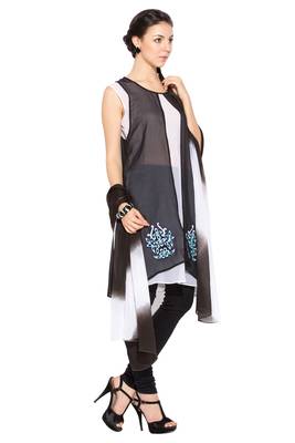 Black Embroidered Georgette Salwar 1