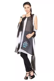 Black Embroidered Georgette Salwar
