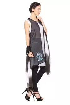Black Embroidered Georgette Salwar