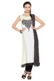 White Embroidered Cotton Salwar
