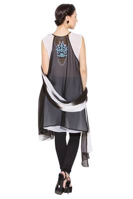 Black Embroidered Georgette Salwar 4