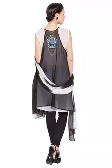 Black Embroidered Georgette Salwar
