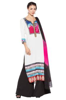 White Embroidered Cotton Salwar