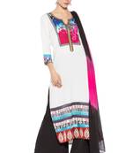 White Embroidered Cotton Salwar