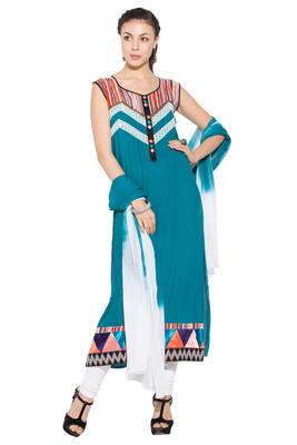 Green Embroidered Cotton Salwar 1