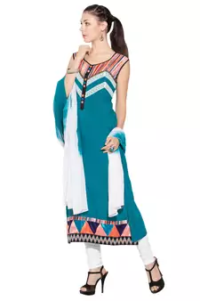 Green Embroidered Cotton Salwar
