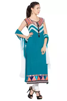 Green Embroidered Cotton Salwar