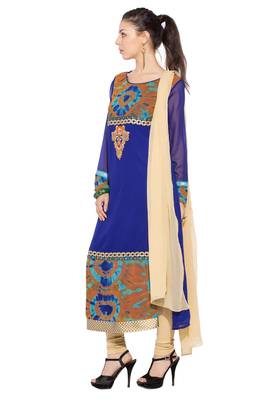 Blue Embroidered Georgette Salwar 2