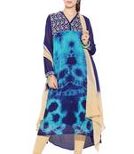 Blue Embroidered Georgette Salwar