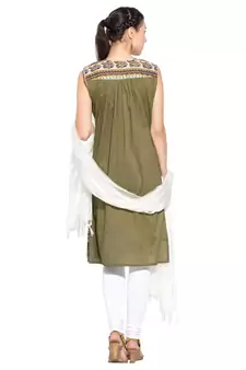 Blue Embroidered Cotton Salwar