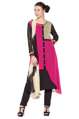 Pink Printed Georgette Salwar 1