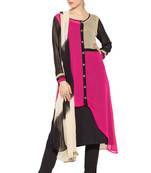 Pink Printed Georgette Salwar