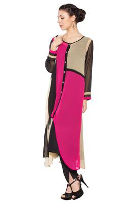 Pink Printed Georgette Salwar 2