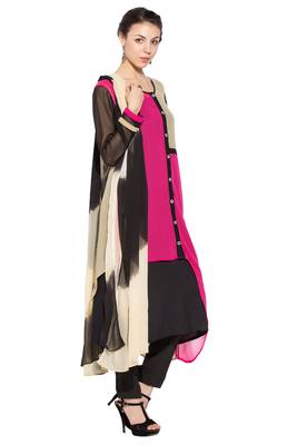 Pink Printed Georgette Salwar 3