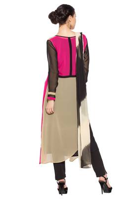 Pink Printed Georgette Salwar 4