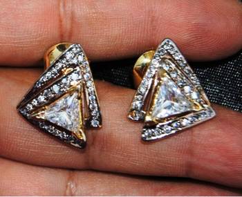 Layered Triangular Diamond Earrings 2