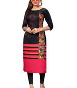 Black Printed Crepe Kurti