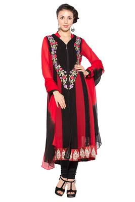 Black Embroidered Georgette Salwar 1