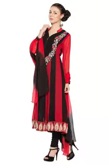 Black Embroidered Georgette Salwar
