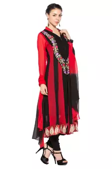Black Embroidered Georgette Salwar