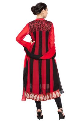 Black Embroidered Georgette Salwar 4