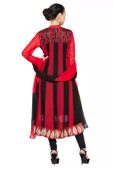 Black Embroidered Georgette Salwar