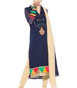 Blue Embroidered Georgette Salwar