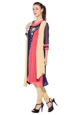Blue Embroidered Georgette Salwar 2