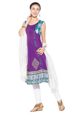 Purple Embroidered Cotton Salwar 2