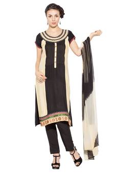 Black Embroidered Cotton Salwar