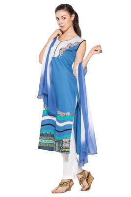 Blue Embroidered Cotton Salwar 2