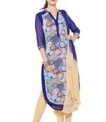 Blue Printed Georgette Salwar