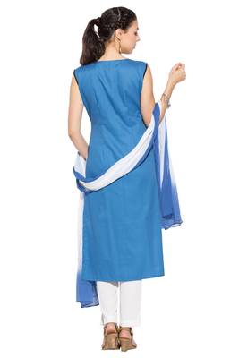 Blue Embroidered Cotton Salwar 4
