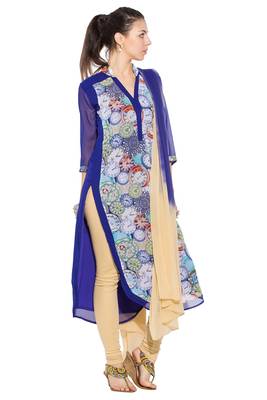 Blue Printed Georgette Salwar 3