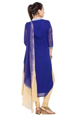 Blue Printed Georgette Salwar 4