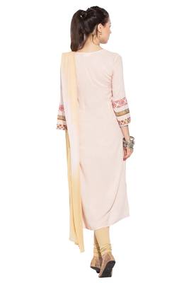 Beige Embroidered Cotton Salwar 4