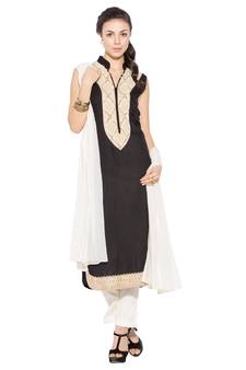 Black Embroidered Cotton Salwar