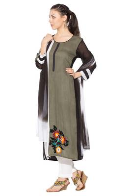 Grey Embroidered Cotton Salwar 2