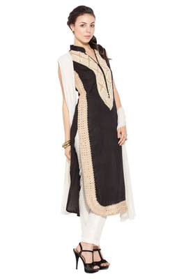 Black Embroidered Cotton Salwar 2