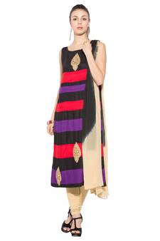 Black Embroidered Cotton Salwar